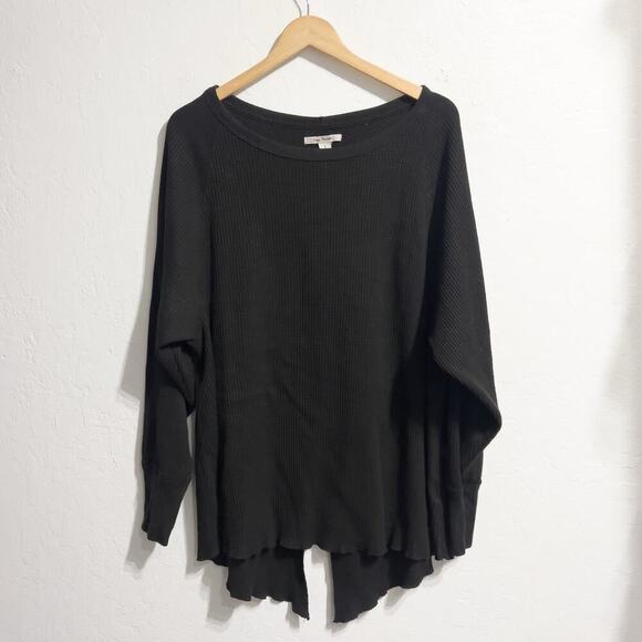 Free People Tops - Free People Small Amelia Thermal Top Split Back Oversized Waffle Knit Cotton